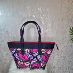 Ankara Fabric Handbag: African Print Tote Bag with Leather Handles