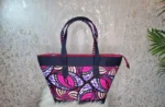 Ankara Fabric Handbag: African Print Tote Bag with Leather Handles - Image 2