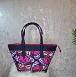 Ankara Fabric Handbag: African Print Tote Bag with Leather Handles - Image 4