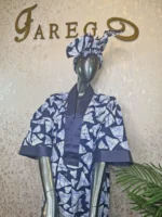 Ankara Kaftan Dress: Elegant African Boubou with Head Tie - Image 3