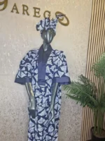 Ankara Kaftan Dress: Elegant African Boubou with Head Tie - Image 5