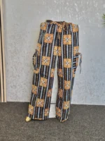 Ankara African Print Cargo Trousers, Women's Wide Leg Pants - Image 2