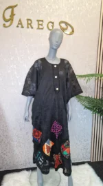 Ankara Patch Net Boubou Dress: Elegant Party Kaftan - Image 5