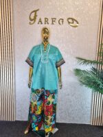 Scuba Net Patchwork Kaftan Dress - Image 8