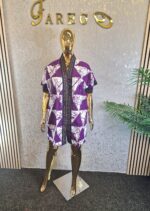 Ankara Kaftan Dress Mixed with Aso oke