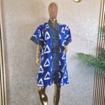 Ankara Kaftan Dress Mixed with Aso oke