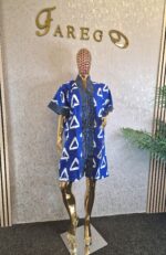 Ankara Kaftan Dress Mixed with Aso oke - Image 7