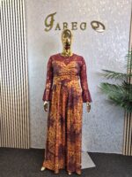 Adire Crepe Jumpsuit with Chantilly Lace - Image 6