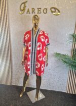 Ankara Kaftan Dress Mixed with Aso oke - Image 5