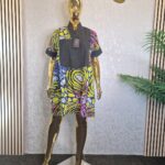 Ankara Kaftan Dress Mixed with Aso oke
