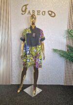 Ankara Kaftan Dress Mixed with Aso oke