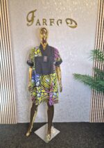 Ankara Kaftan Dress Mixed with Aso oke - Image 2