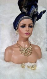 Gold Plated Party Jewellery Set: Necklace, Earrings, Bracelet & Ring - Image 7