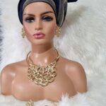 Gold Plated Party Jewellery Set: Necklace, Earrings, Bracelet & Ring