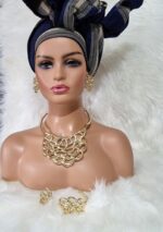 Gold Plated Party Jewellery Set: Necklace, Earrings, Bracelet & Ring