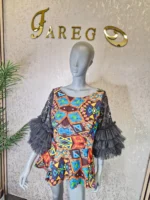 Ankara Peplum Jacket with Lace - Image 7