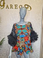 Ankara Peplum Jacket with Lace - Image 4