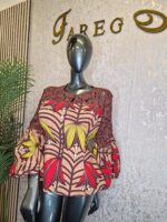 Ankara Peplum Jacket with Chantilly Lace