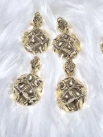 Gold Plated Statement Earrings - Image 5