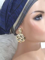 Gold Plated Statement Earrings - Image 3