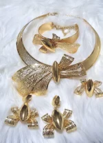 Gold Plated Party Jewellery Set Necklace, Earrings, Bracelet & Ring - Image 7