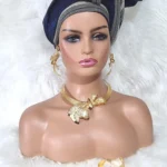 Gold Plated Party Jewellery Set Necklace, Earrings, Bracelet & Ring