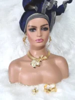 Gold Plated Party Jewellery Set Necklace, Earrings, Bracelet & Ring