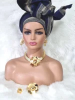 Gold Plated Party Jewellery Set: Necklace, Earrings, Bracelet & Ring - Image 5