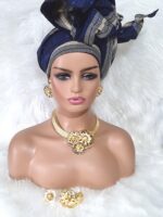 Gold Plated Flower Jewellery Set: Necklace, Earrings, Bracelet & Ring - Image 2