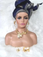 Gold Plated Party Jewellery Set Necklace, Earrings, Bracelet & Ring - Image 6