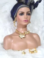 Gold Plated Party Jewellery Set Necklace, Earrings, Bracelet & Ring - Image 3