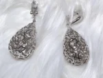 Silver Plated Drop Dangle Earrings Vintage Wedding Jewellery - Image 5