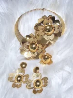 Gold Plated Party Jewellery Set: Necklace, Earrings, Bracelet & Ring - Image 7