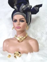 Gold Plated Party Jewellery Set: Necklace, Earrings, Bracelet & Ring - Image 2