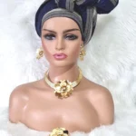 Gold Plated Party Jewellery Set: Necklace, Earrings, Bracelet & Ring