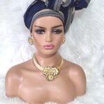 Gold Plated Flower Jewellery Set: Necklace, Earrings, Bracelet & Ring