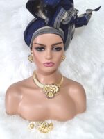 Gold Plated Flower Jewellery Set: Necklace, Earrings, Bracelet & Ring