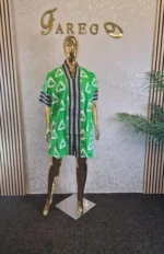 Ankara Kaftan Dress Mixed with Aso oke - Image 7