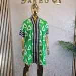 Ankara Kaftan Dress Mixed with Aso oke