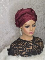 Damask Turban: African Head Wrap, Ready to Wear Gele - Image 3
