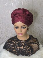 Damask Turban: African Head Wrap, Ready to Wear Gele - Image 4