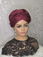 Damask Turban: African Head Wrap, Ready to Wear Gele - Image 2
