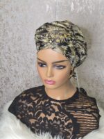 Damask Turban: African Head Wrap, Ready to Wear Gele - Image 3