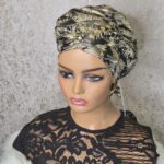 Damask Turban: African Head Wrap, Ready to Wear Gele