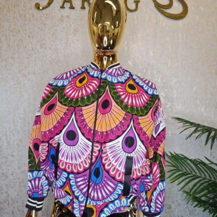 African Print Bomber Jacket