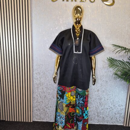 Scuba Net Patchwork Kaftan Dress UK 14