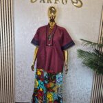 Scuba Net Patchwork Kaftan Dress UK 18