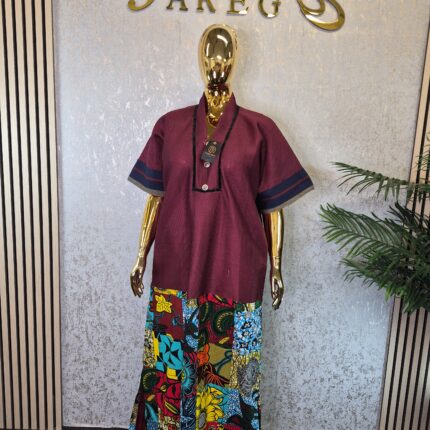 Scuba Net Patchwork Kaftan Dress UK 18