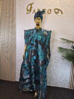 Luxurious organza Damask with black inner dress UK 20