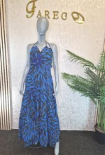 Ankara Maxi Dress: African Print Summer Ruffle Dress UK 14